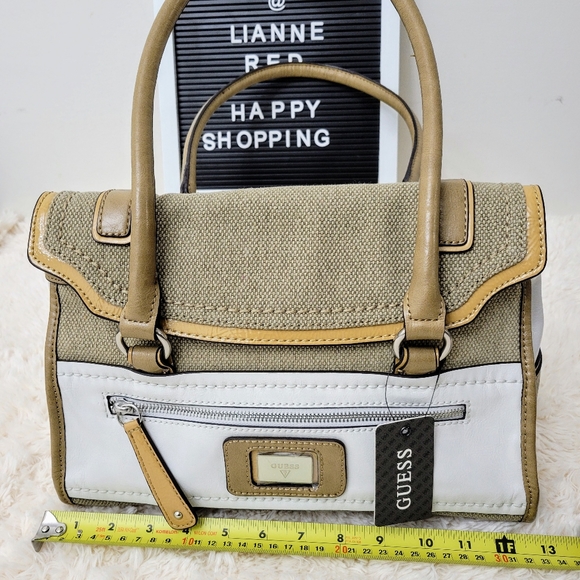 NWOT GUESS Tylera Canvas Bag - Picture 5 of 9